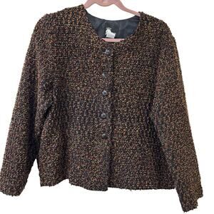 First Edition Womens Sz Medium Petite Colorful Cardigan Sweater 90s Boho Cottage